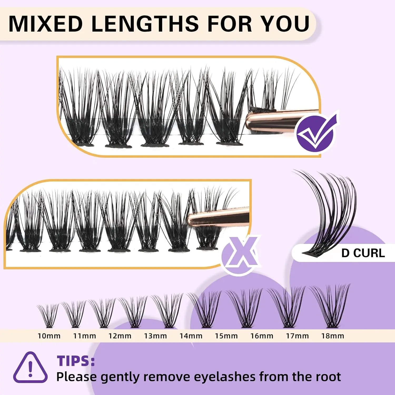 AILAISHI 280PCS Individual Lashes Cluster DIY Lash Clusters 30D 40D D Curl 9-16mm Cluster Lashes DIY Individual Eyelashes Lashes