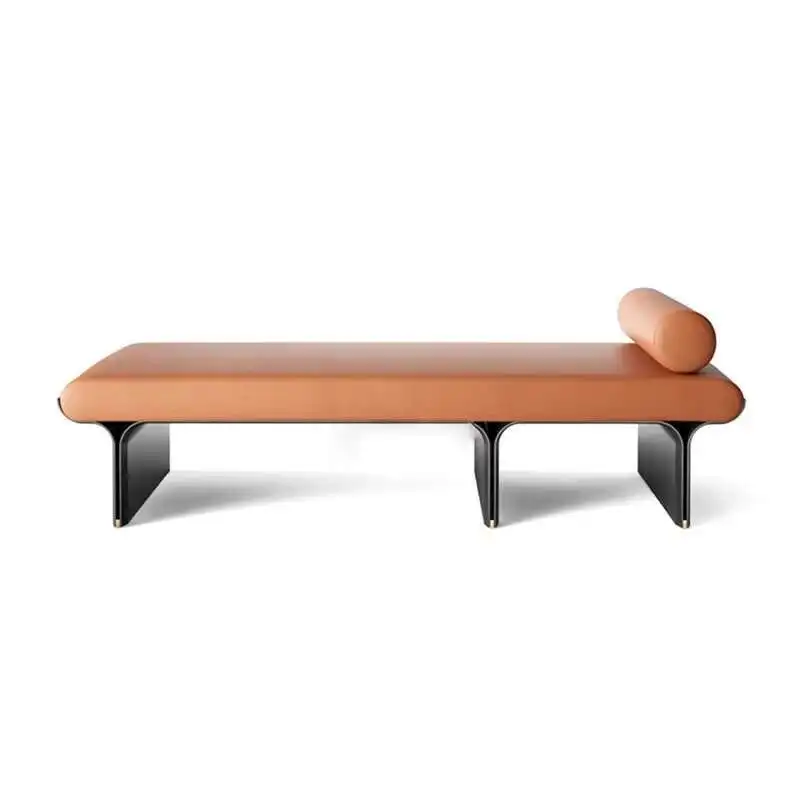 

Italian Creative Flannel Shoe Stool Cloakroom Living Room Luxury Modern Leather Shoe Ottomans Hallway Bench Home Furniture