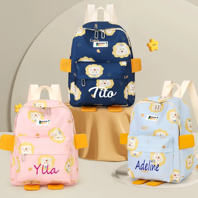 

Personalized Kindergarten Baby Backpack Cute Little Lion Print Children's Backpack Lightweight Cartoon Baby Backpack