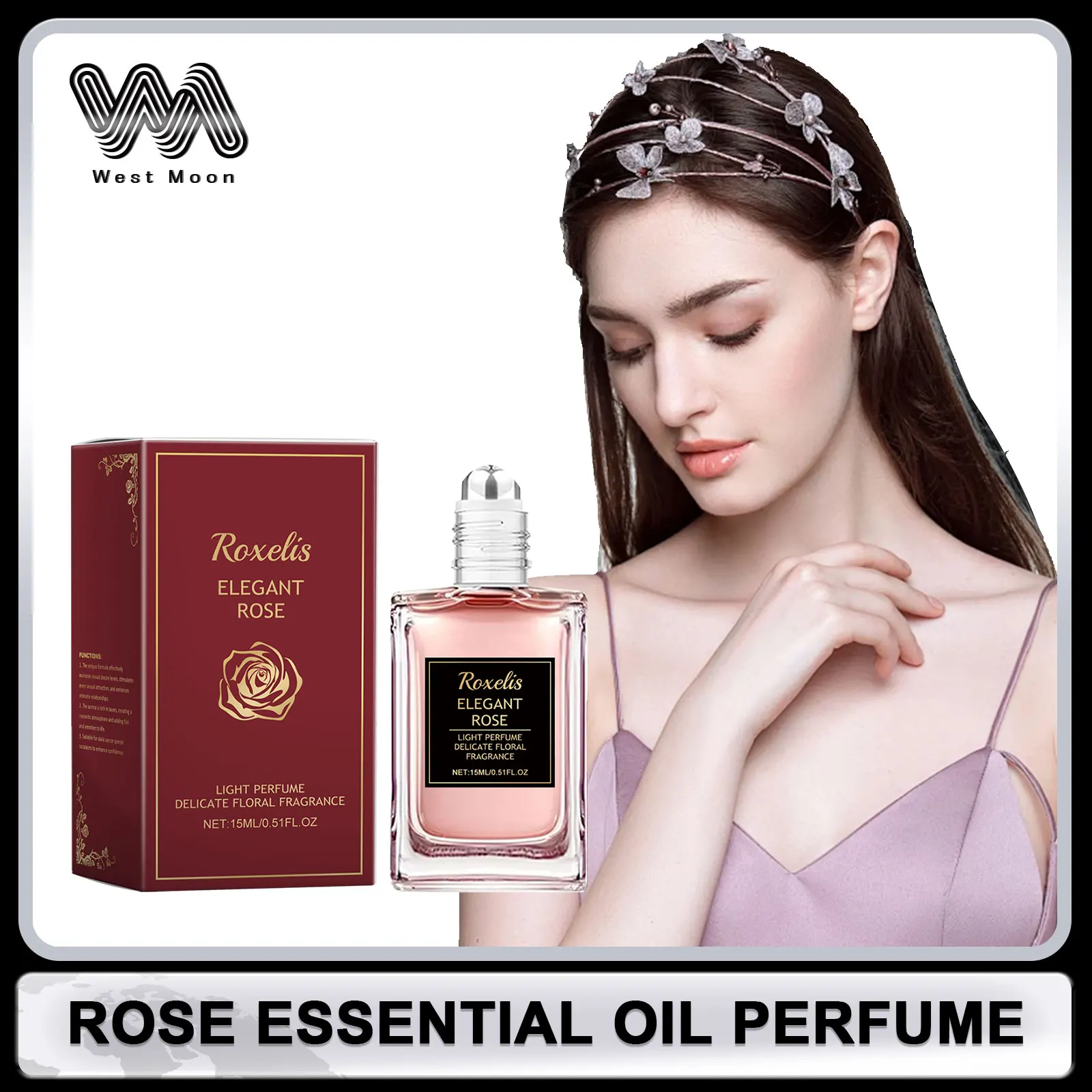 

Rose Perfume for Women Long Lasting Fragrance Keep Fresh Add on Charm Attract Men Dating Aroma Floral Portable Pheromone Perfume