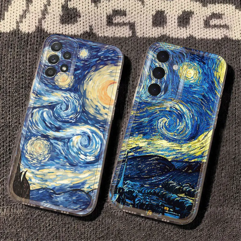 

Van Gogh Starry Sky Phone Case For Samsung Galaxy S25 S23 S24 S22 Ultra Plus Shockproof Cover For Galaxy S24+ S23+ S25+ Shell