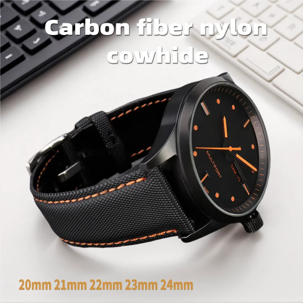 Correa de reloj de liberación rápida para Omega Tissot Mido Seiko 20 21mm 22mm 23mm 24mm correa de reloj de cuero de nailon pulsera de lona para buceo para hombres