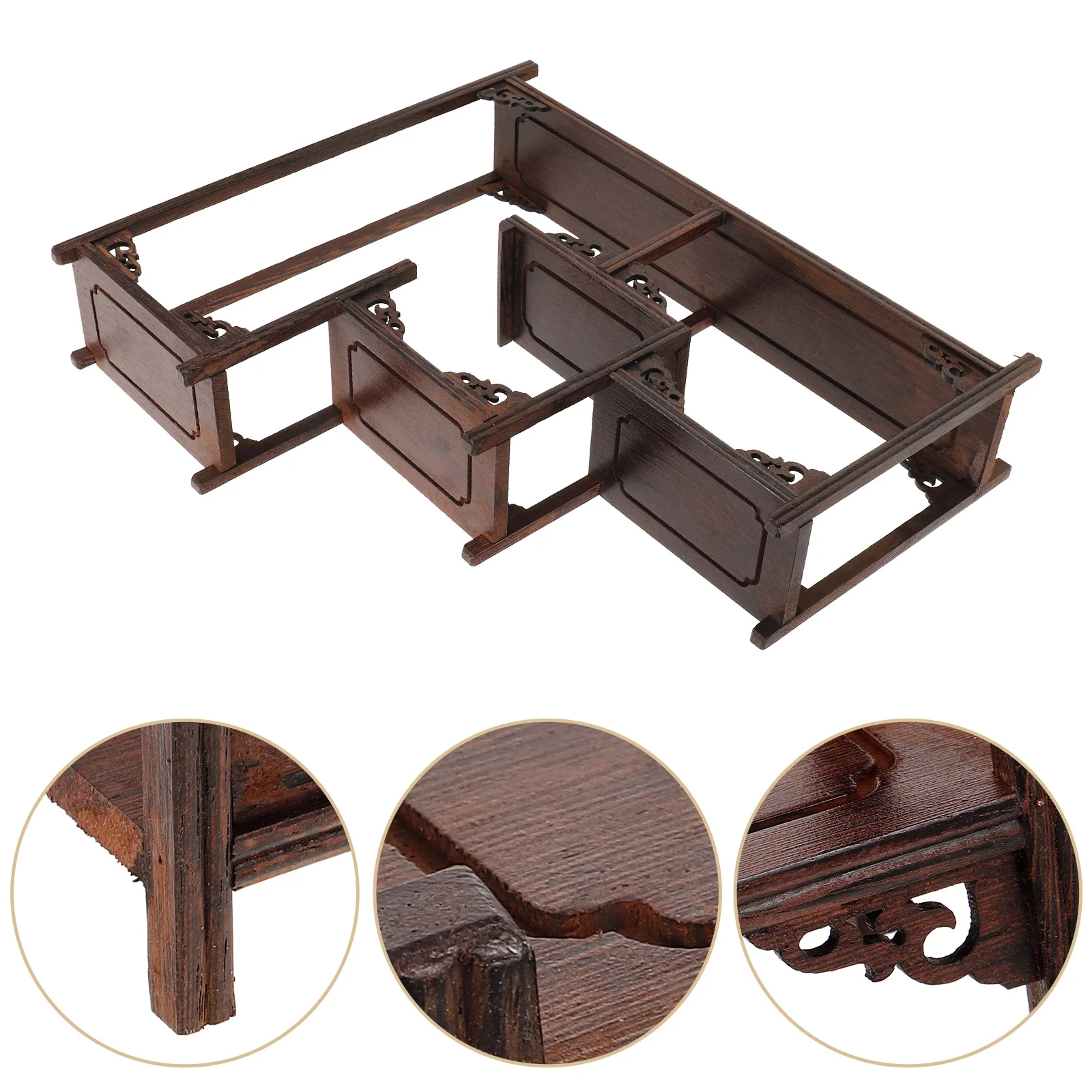 

Chinese Solid Wood Curio Shelf Display Stand Pavilion Style Wooden Storage Rack For Home Decor