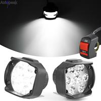 2x Motorcycle Auxiliary Spotlight LED Lamp Fog light Accessories Auxiliary Headlight Car ATV External Light Waterproof + Switch