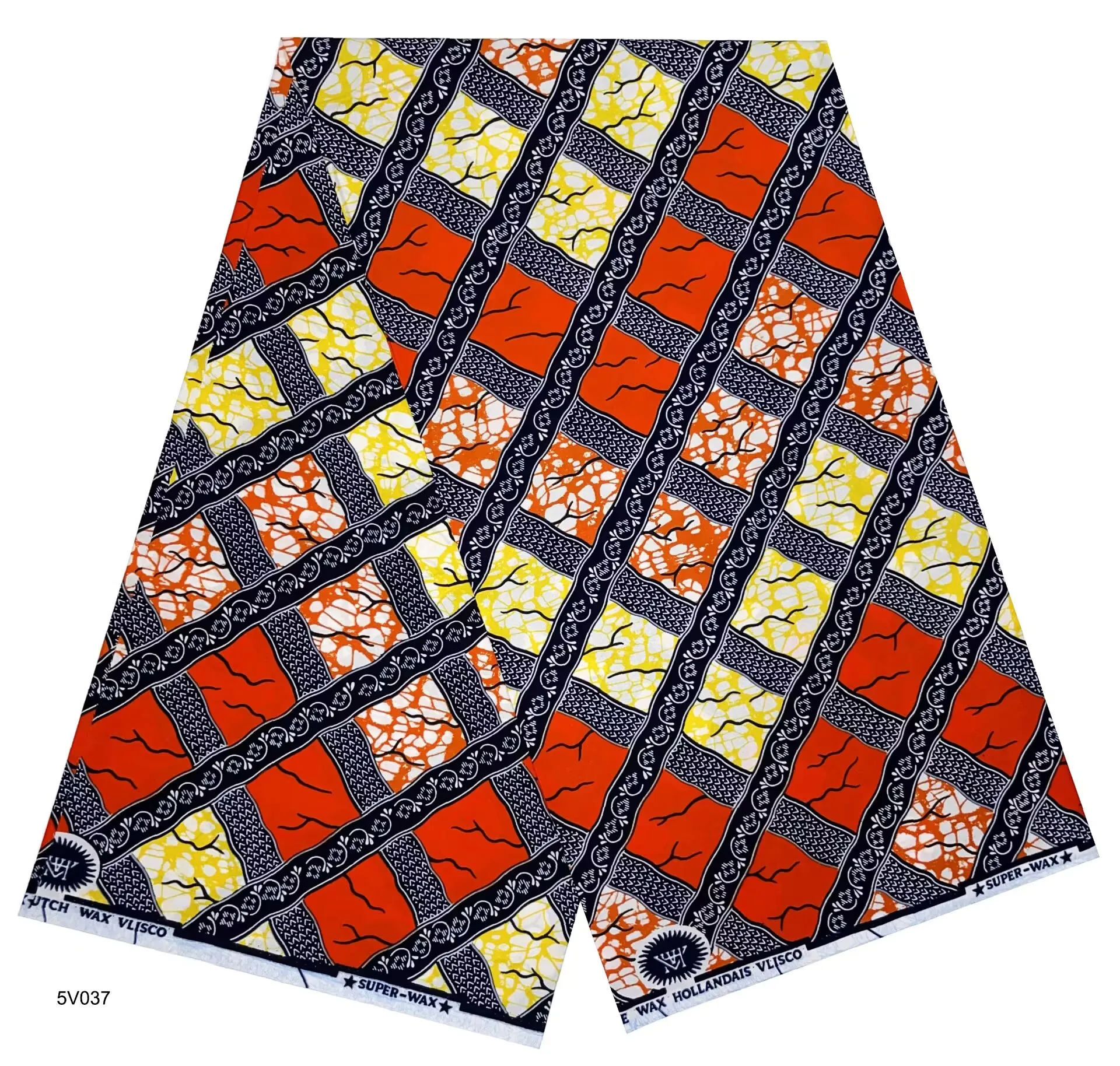 

African Wax Block Prints Fabric 100% Cotton Wax 6 Yards Soft Wax Printing Fabric Women Dress Sewing Garment Tissu Wax