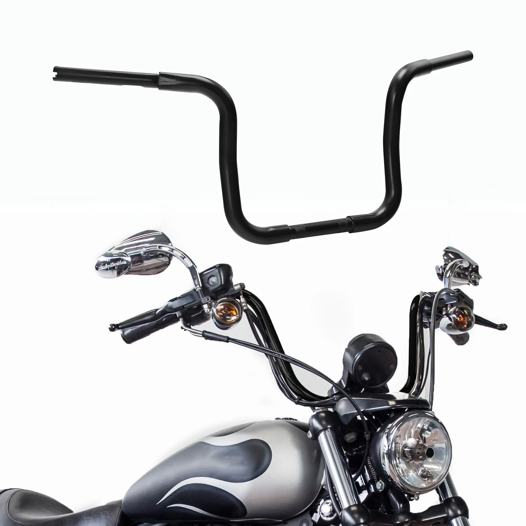 

Motorcycle 12''/14''/16"/18'' Rise 1-1/4" Ape Hanger Handlebar For Harley Sportster XL FLST FXST Custom XL 883 XL1200 FLST FXST