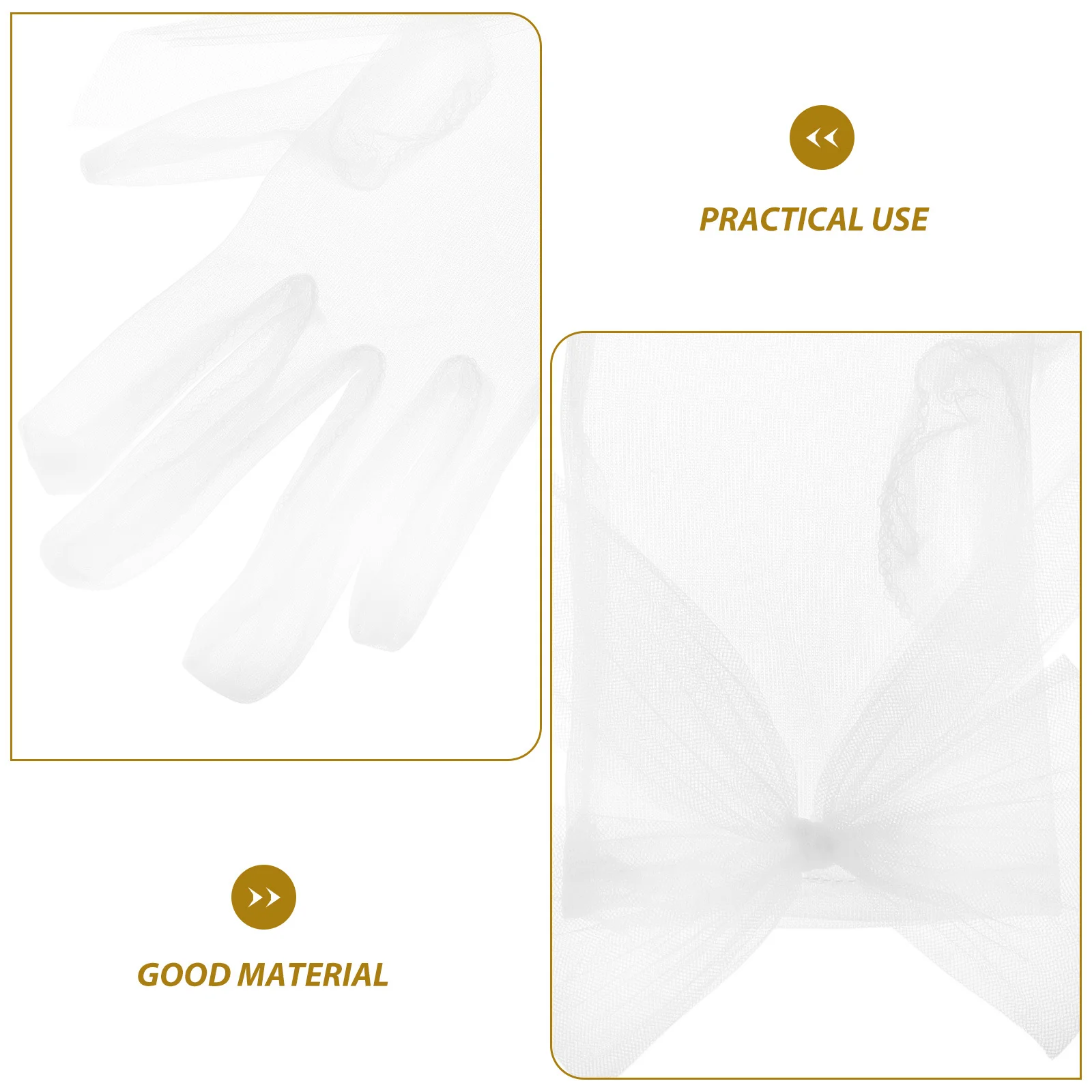 Gants de mariage en dentelle, 1 paire, avec perles blanches, Accents de fleurs, courts en Tulle, accessoires de printemps