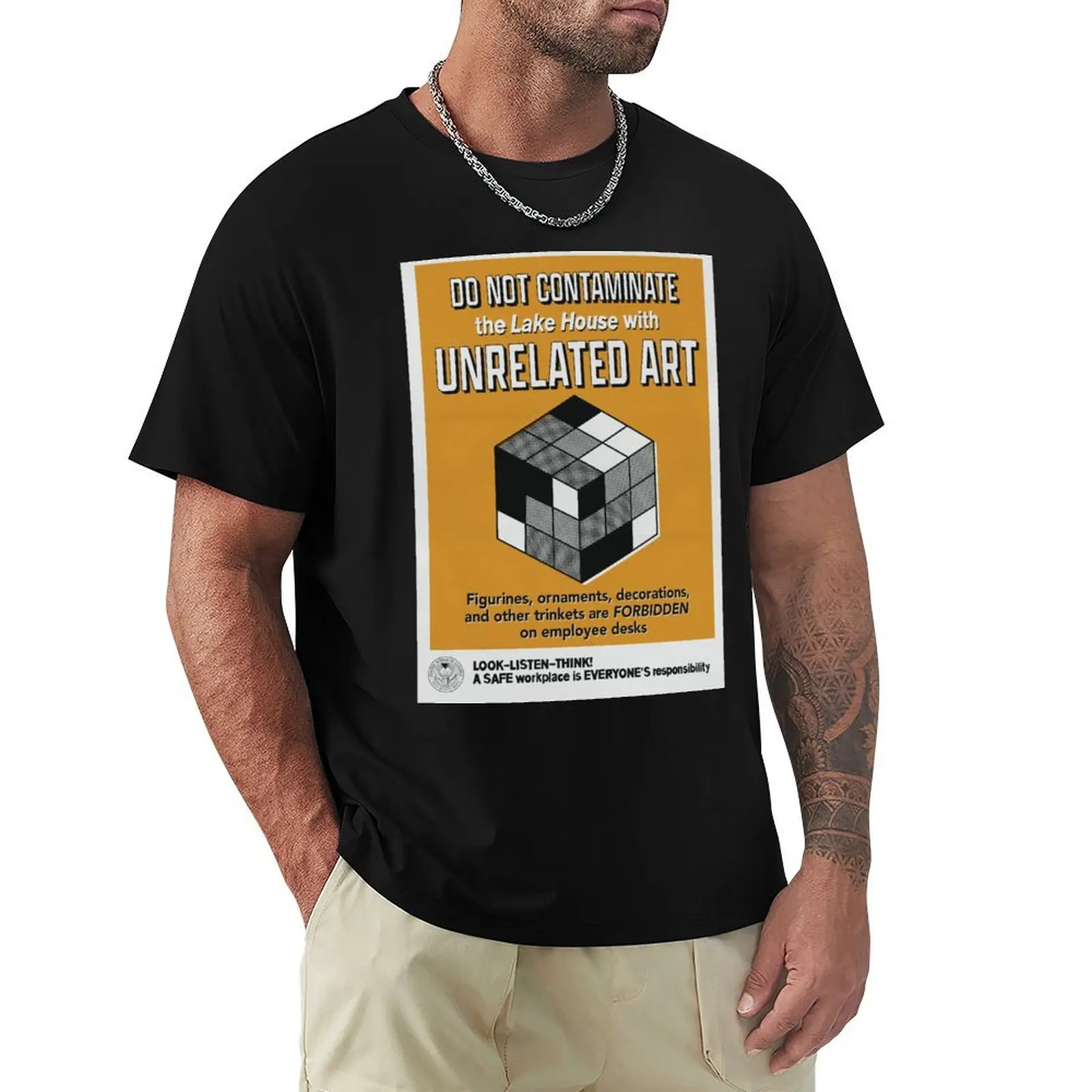 

Federal Bureau of Control (Lake House division) warning poster 7 T-Shirt cheap stuff Luxury man Men's t shirts