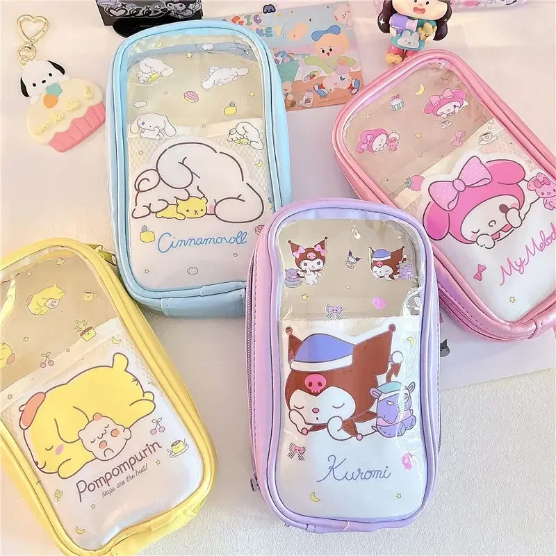 

Kawaii Sanrio Ins Аниме Сумка для ручек для учеников милый мультяшный Kuromi Hello Kitty Cinnamoroll большой емкости Карандаш для хранения искусственные подарки