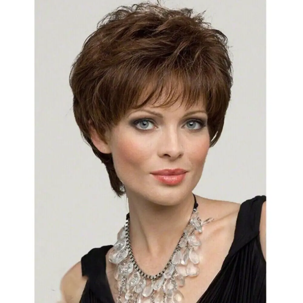 8 Inch Fashion Short Light Brown Bob Wavy Capless Wigs