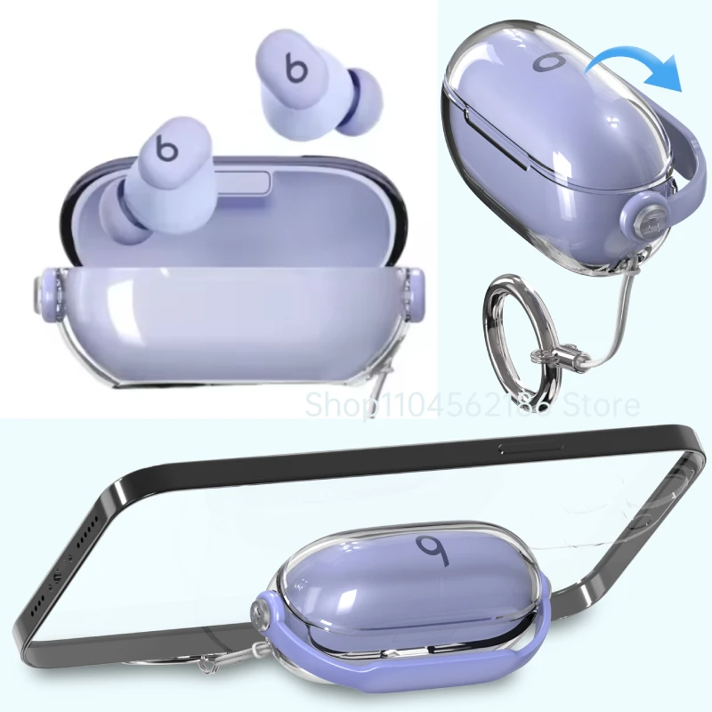 For Beats Solo Buds Clear Soft Wireless Transparent Headphone Case With Keychain Shockproof Cover Earphone Accessories Sleeve