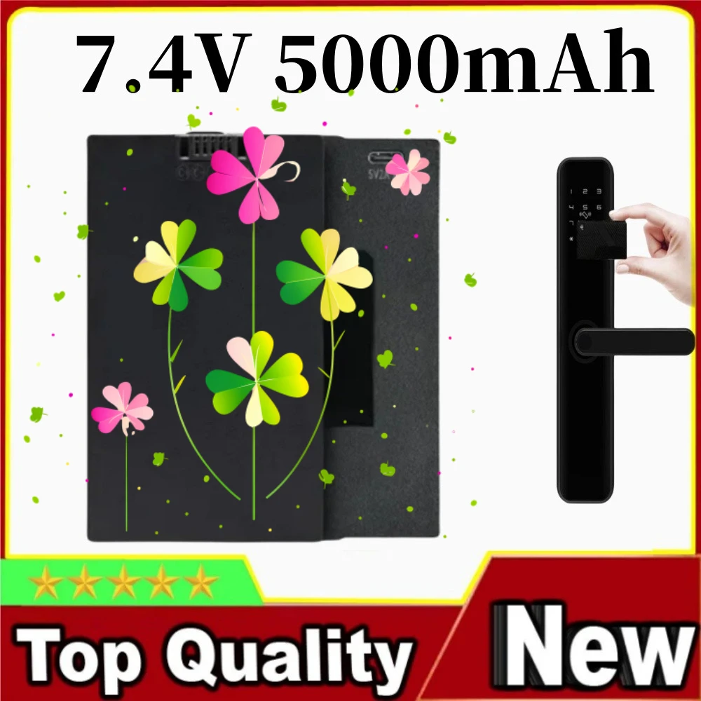 7.4V 5000mAh Polymer Lithium Battery for Smart Door Lock Compatible For Xiaomi Bosch Haier Fingerprint Door Lock with Charging