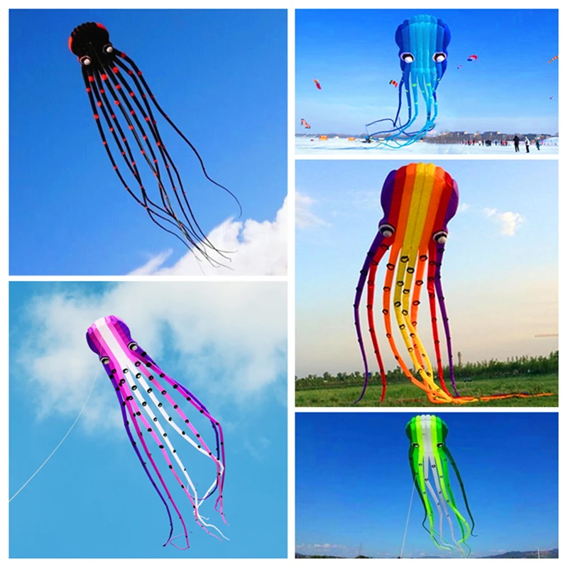 

free shipping 23m octopus kite for adults kite professional kites factroy soft power kites nylon wind air inflatable ikite fun