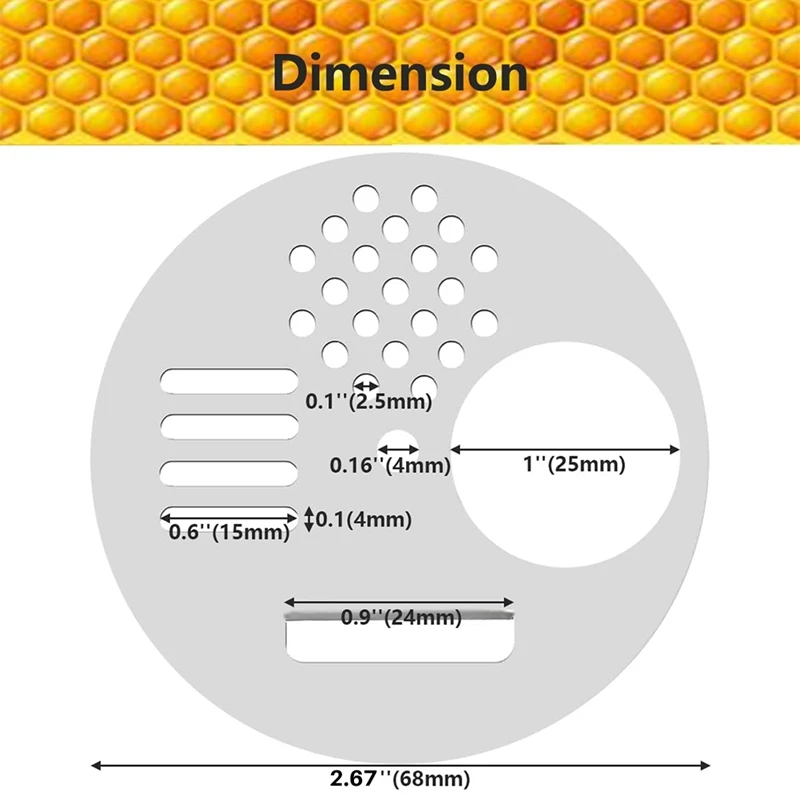 12 Stück Bee Hive Nuc Box Eingangstüren Eingangsscheibe (Durchmesser: 2,67 Zoll), drehbares Bienenzuchtwerkzeug, Bee Hive Eingangstüren