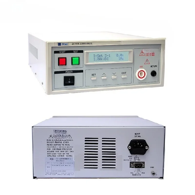 Programmed AC and DC withstand voltage insulation resistance tester