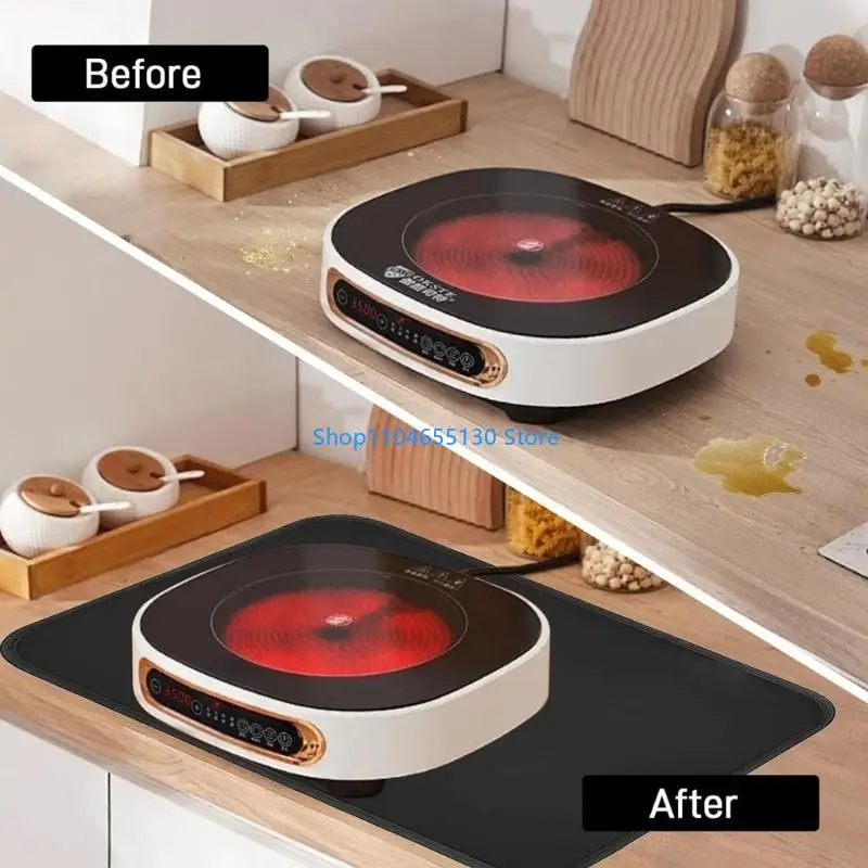 내화물 그릴 매트 60x40cm 내열 오일 방수 방수 바닥 보호기