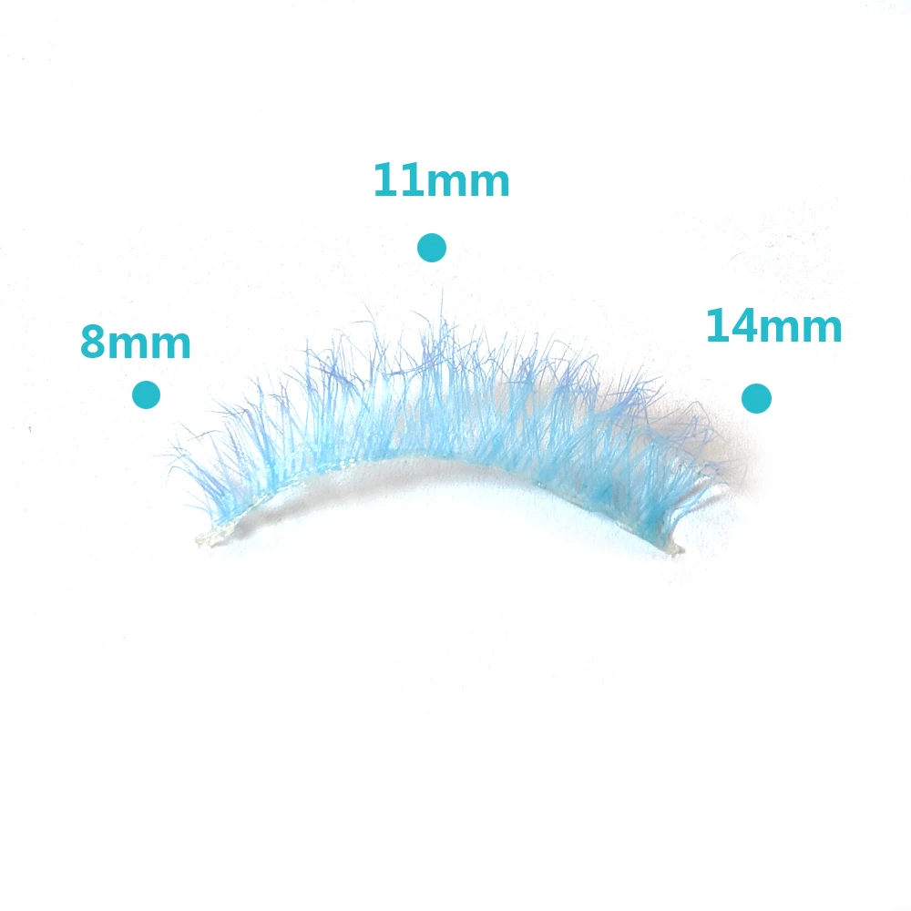 3 ペアブルー色ふわふわまつげ長く厚いコスプレ COS ショーアイまつげハロウィンパーティー COS まつげエクステンション