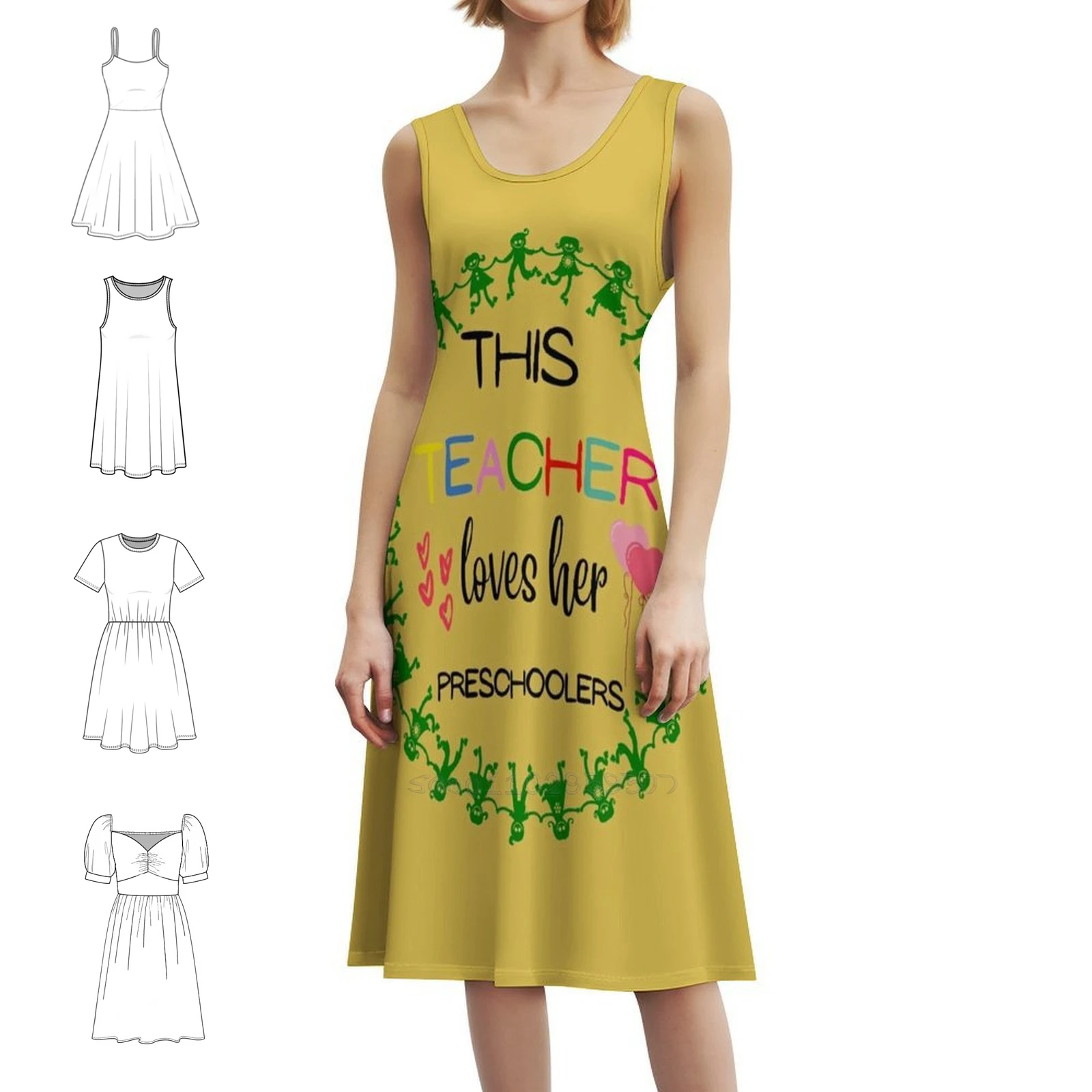 مضحك هذا المعلم يحبها مرحلة ما قبل المدرسة الاطفال عاشق الحبيب خط العنق فستان أنيق الصيف حزب اللباس للنساء هذا #1