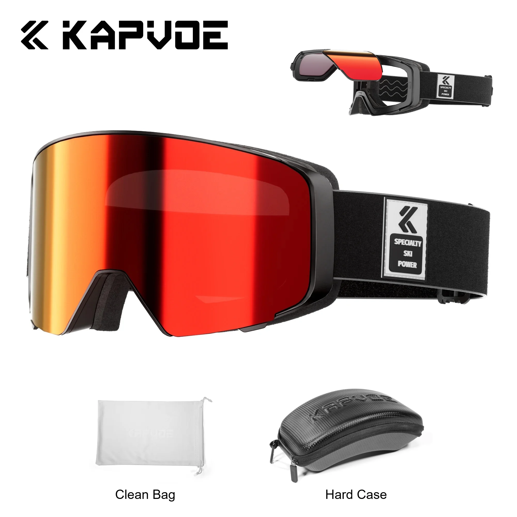 

Kapvoe Flip Ski Goggles for Men Snow Goggles Women Anti-Fog Snowboarding Snow Skiing Mask UV400 Snowmobile Glasses Motorcycle