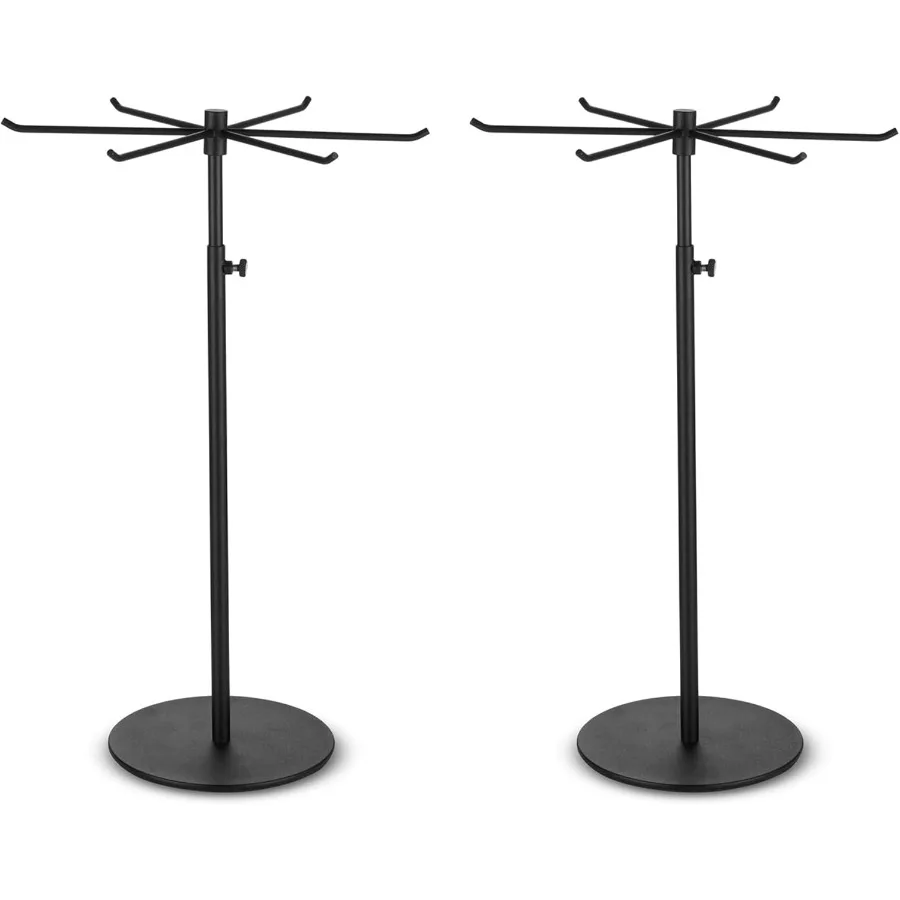 

Spinning Jewelry Display Stand - Set of 2 Rotating Keychain Display Stand - Adjustable Height Hanging Jewelry Organizer - Count