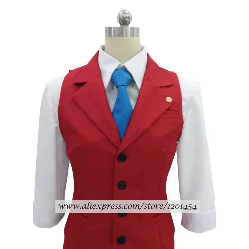 

w;2,c\4.g;Ace Attorney Apollo Justice Red Vest Suit Outfit Cosplay Costume Full Set6,b'8\j'7/