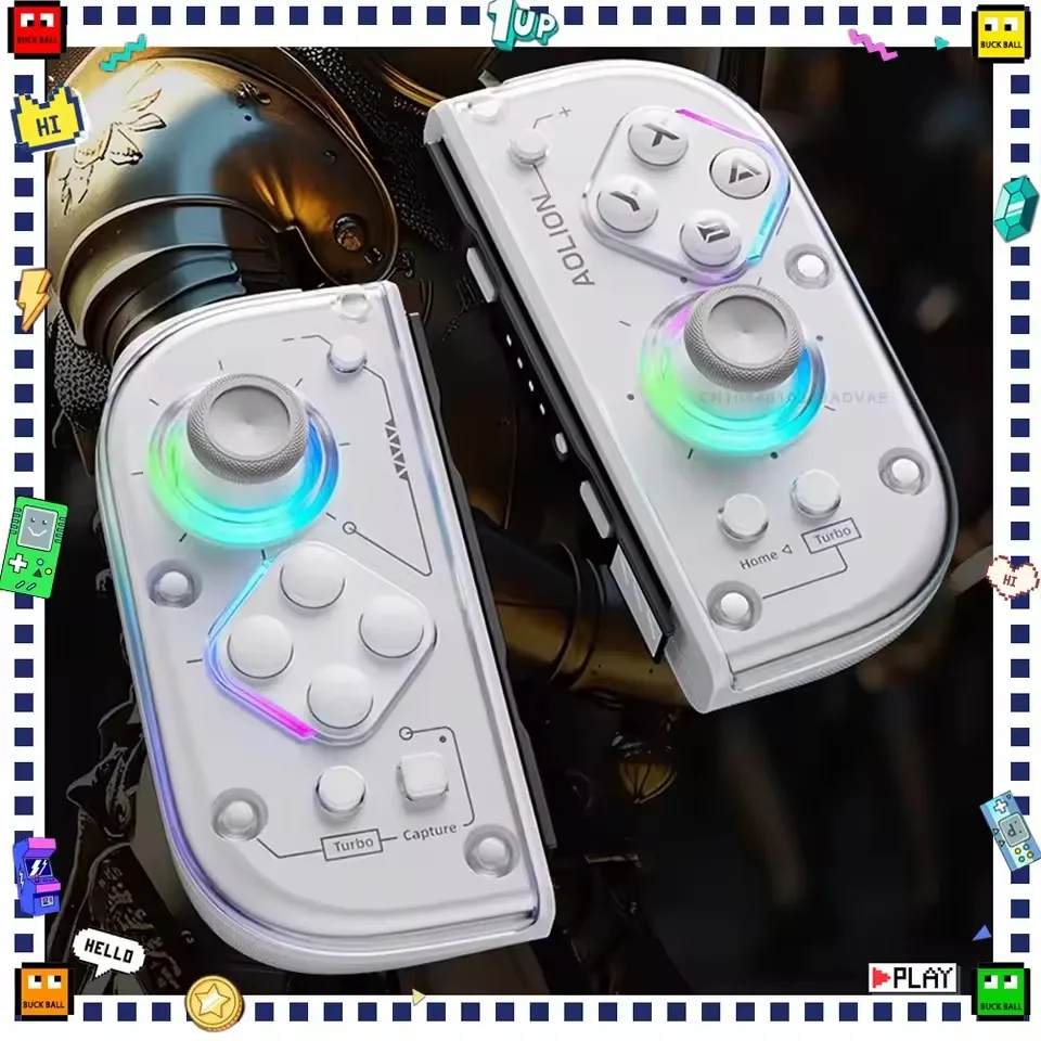 

J20 Knight Wireless Switch Gamepads Hall Sensor Joystick Gyroscope Custom RGB Bluetooth Gamepad For NS Joycon Gamer Gifts