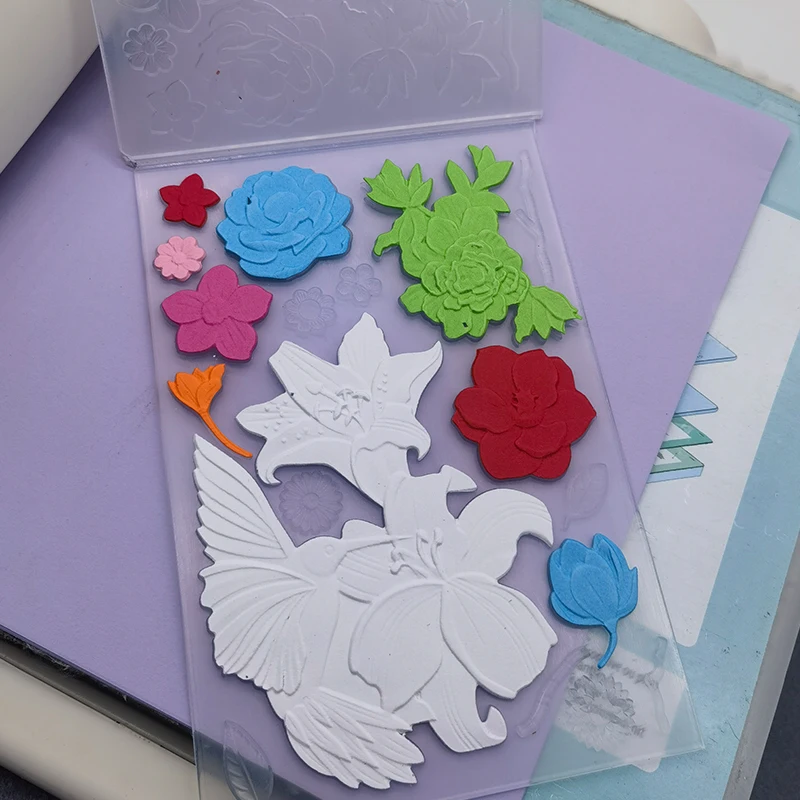 3d Embossed Flower Folders And Matching Molds For Roses, Hummingbirds, Honeysuckles, Anemone Bouquets, Peonies, And Ocean Treasu