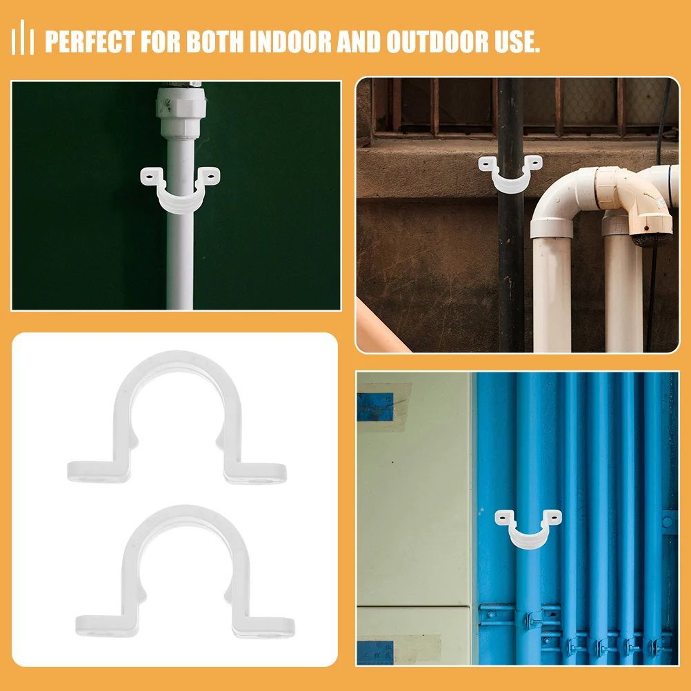 

20Pcs PVC Cable Clamps Heavy Duty Tube Clamps U-Tube Strap Clips Pipe Fixing Clips for Pipes Cables Wiring Hose Clamp