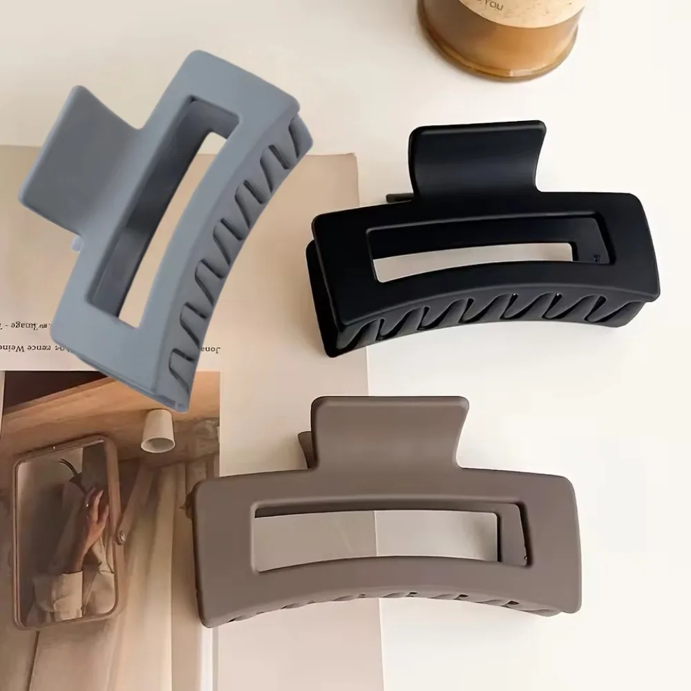 Neue Damen-Haarklammer im Schlichten Stil Einfarbige Große Haarklammern Quadratische Haarspangen Rechteckige Modische Haaraccessoires Geschenke – Detail 5