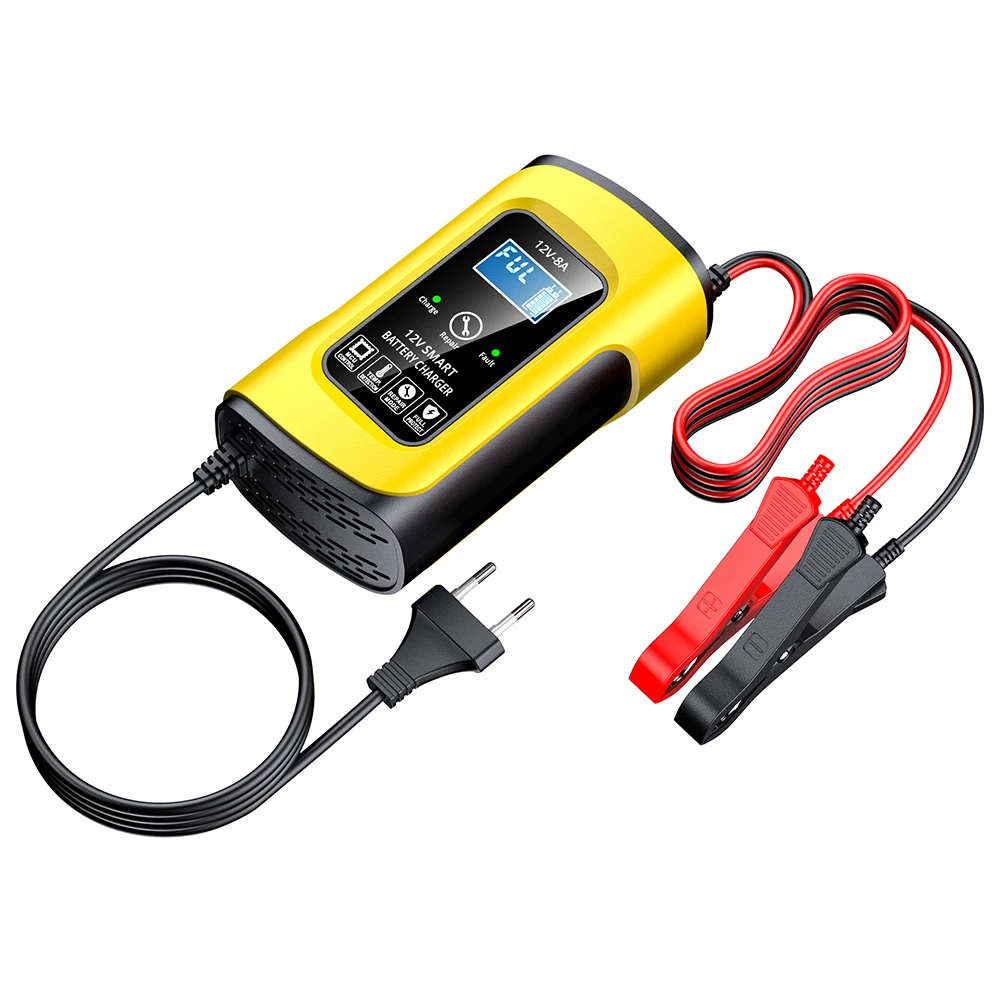 12V8A SUV Car motorcycle Battery Intelligent screen Fully Intelligent Lead Acid Battery Charger