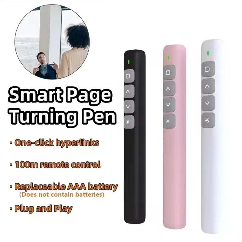 2.4Ghz PPT Wireless Presentation Clicker Pen USB Whiteboard Remote Control Flip Pen For Office Teaching Speech Teacher Presenter