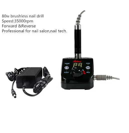 iBelieve professional small room 80w 35000rpm nail drill machine strong with brushless motor