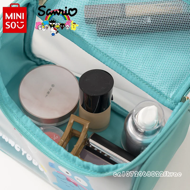 MINISO 2024 New Women's Toilet Bag Fashionable and High Quality Handheld Makeup Bag Cartoon Portable Travel Storage Small Bag