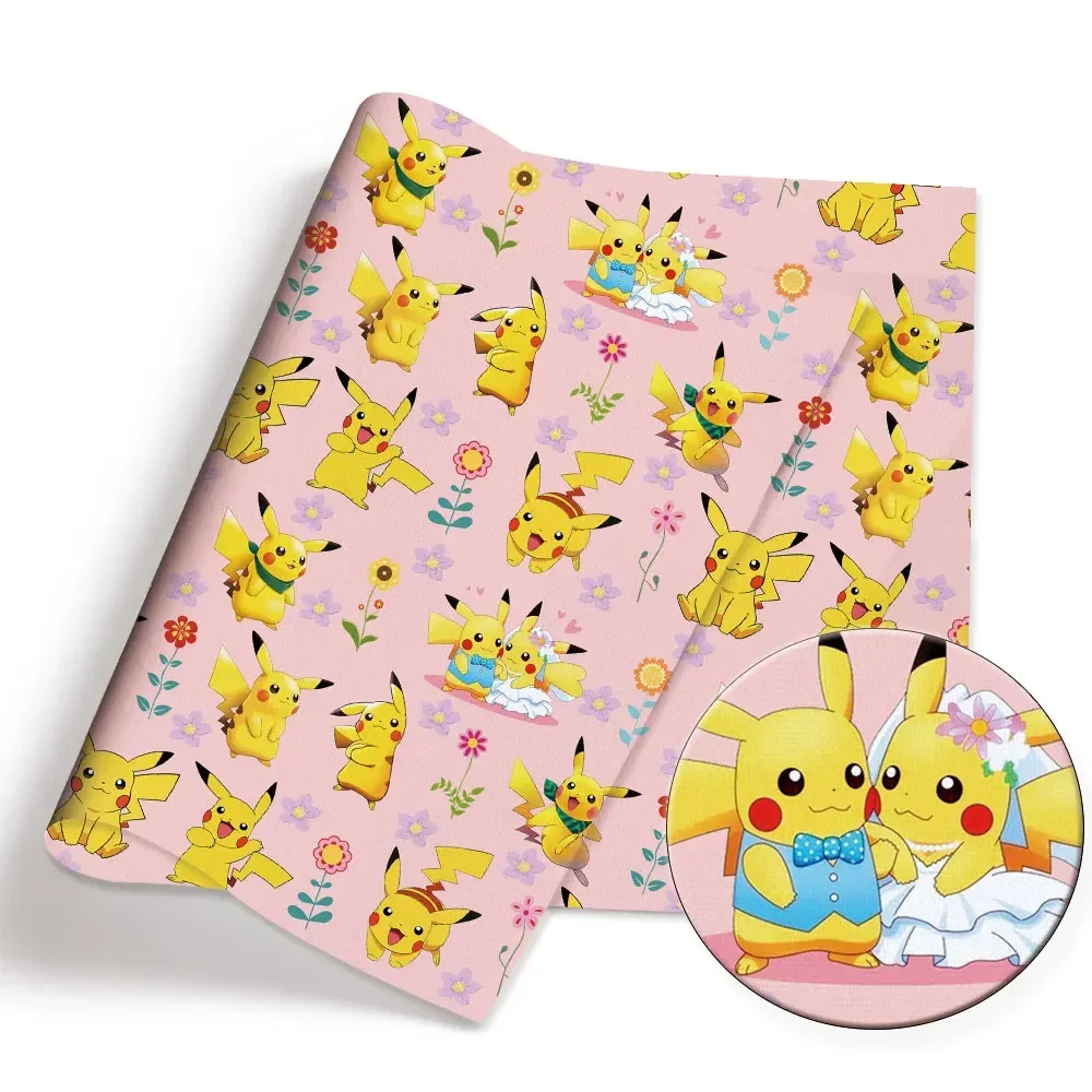 Pokemon การ์ตูน Fabric140*50 ซม.Handmade เย็บ Patchwork Quilting ชุดเด็กบ้านแผ่นพิมพ์ผ้าเย็บผ้าเด็ก