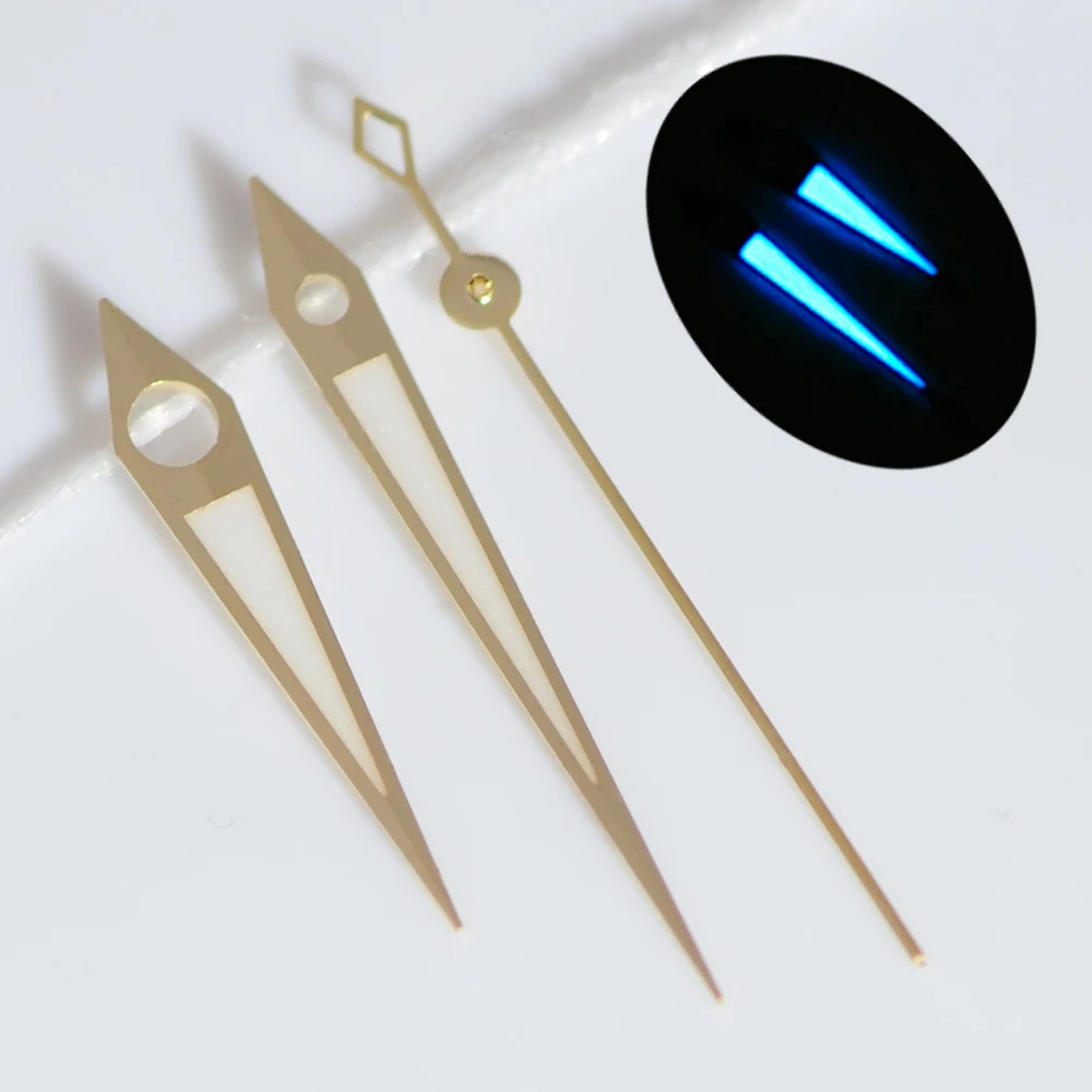 NH35 Polished Hands 10*14*15mm Dauphine Aiguille Presage Cocktail Watch Accessories Needles Pointer Green Blue Luminous