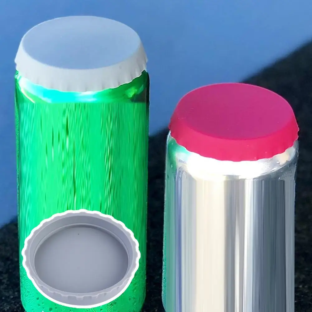 2 Pcs/Set Silicone Coke Can Covers No Odor Leak-proof Flexible Reusable Food Grade Protection Soda Silicone Can Lids for Kitchen