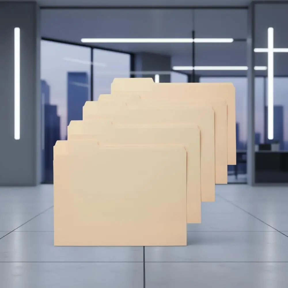 

Папки для документов формата Letter (Манила), с вырезанными на 1/3 вкладками, разные расстановки, 8,5x11 дюймов, упаковка 100 шт.