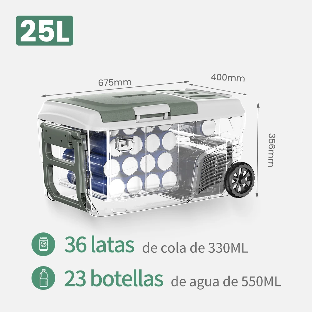 Alpicool DC 25L 40L Draagbare Autokoelkast 12Volt Compressor Koelkast Vriezer Dubbele Zone met Wiel & Handvat voor Camping Picknick