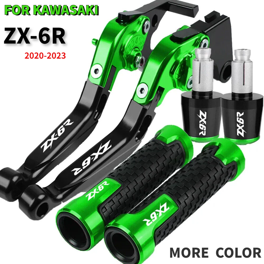 For KAWASAKI 636 ZX6R ZX-6R 2020-2023 Motorcycle Brake Clutch Levers Folding Extendable Handlebar Grips Cover End Cap Slider