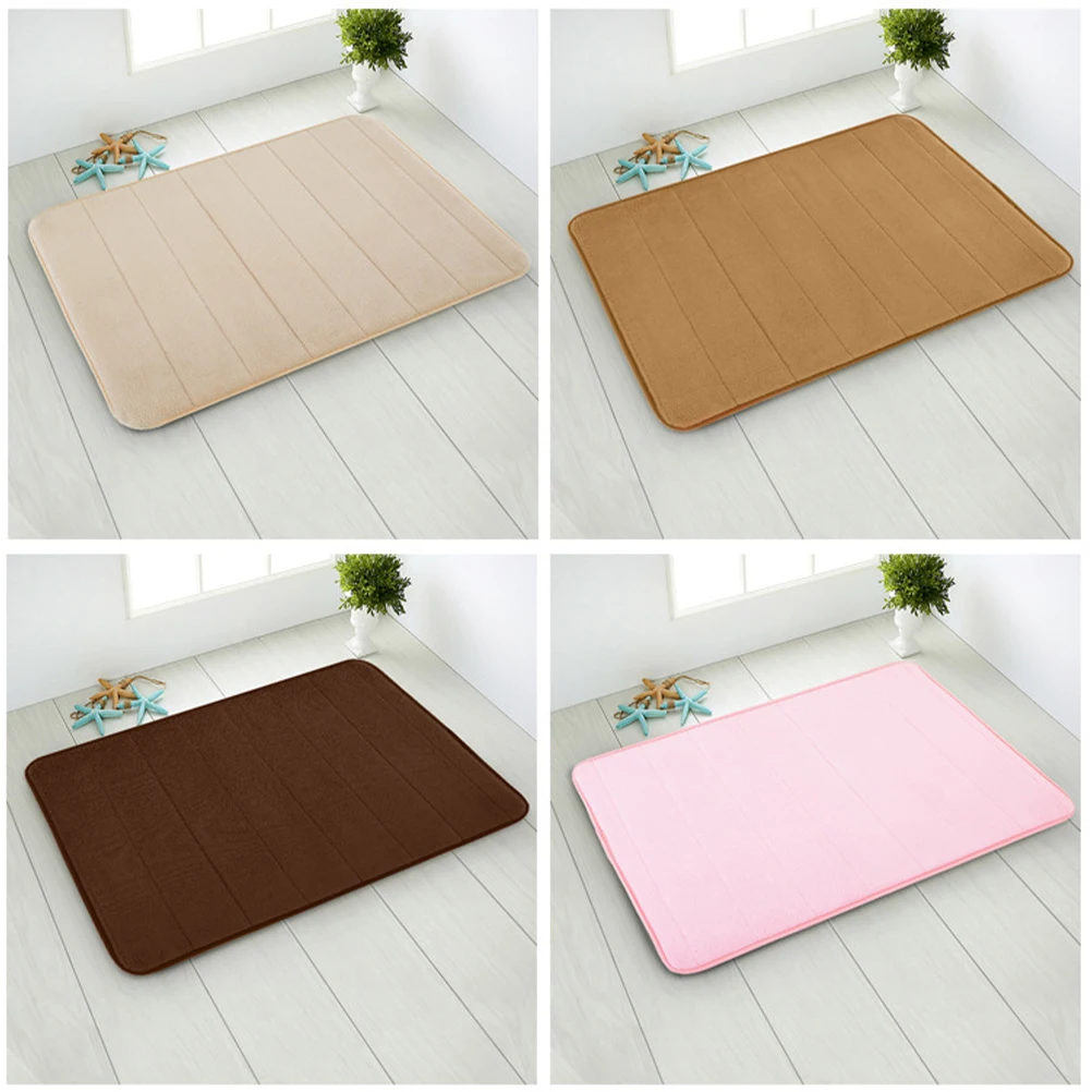

Anti-Slip Bathroom Mat Coral Fleece Memory Foam Floor Carpet Water Absorption Home Decor Bedroom Living Room Skid