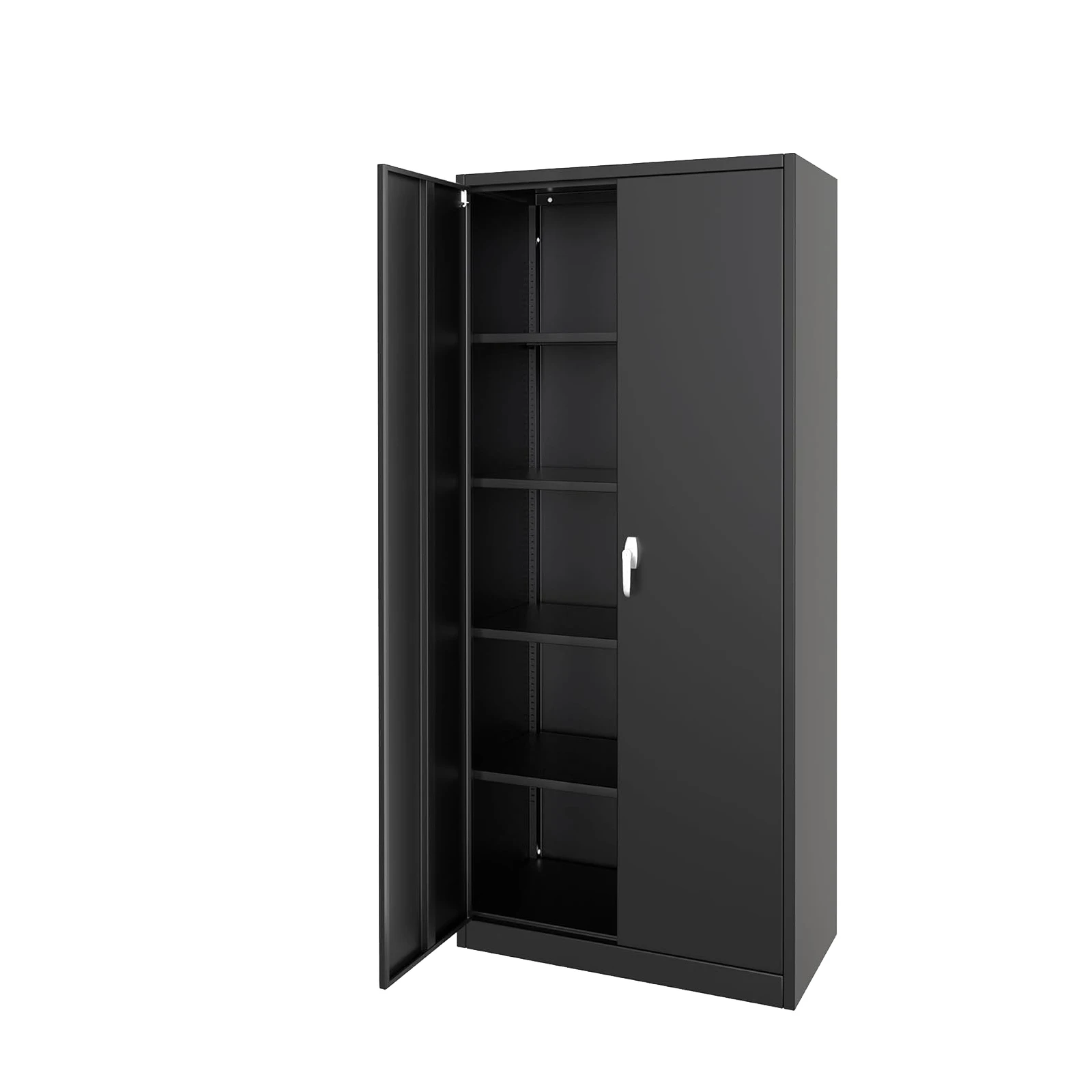 

Metal Storage Cabinet with Lock, Steel Tool Cabinet with 4 Adjustable Shelves and Feet,Storage Organization for Home, Office