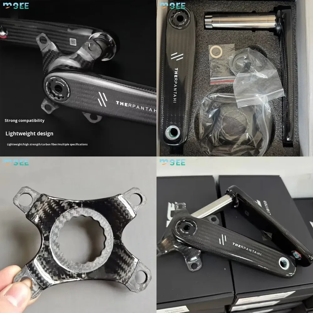 

SeeMore Road Bike Carbon Fiber Crank 160-170mm Length Titanium 24mm Axle Ultra-light Carbon Road Bike Crank Arm Set