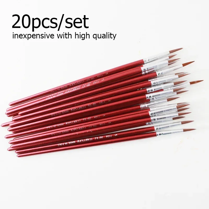 

20 PCs/Set Art Supplies Nylon Brush Acrylic Painting Pen Fine Hand Painted Thin Hook Line Pen Art Pen Brush Paint