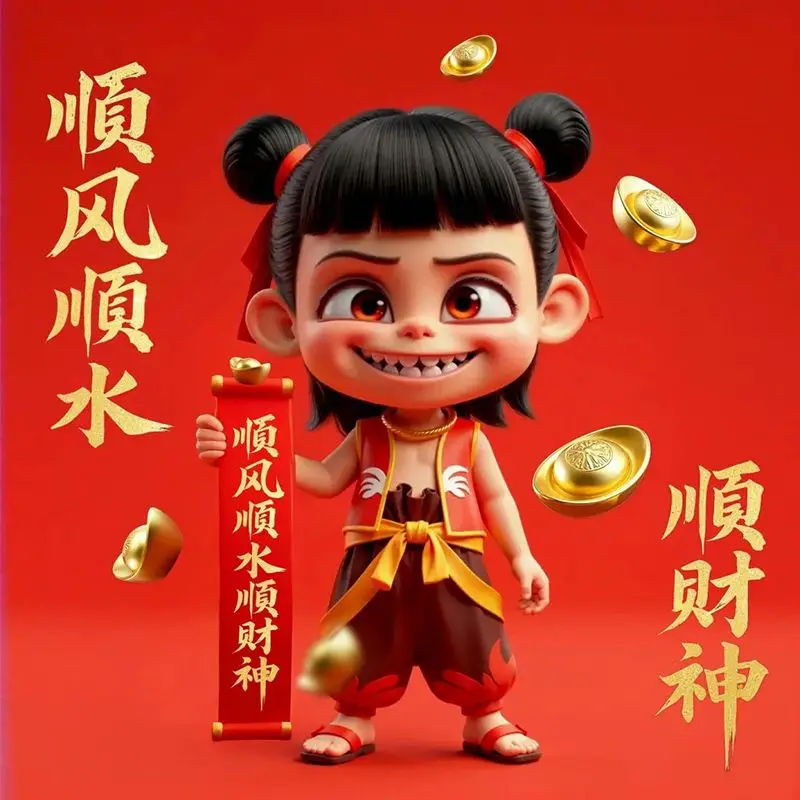 Popular Nezha merchandise stickers, refrigerator wall decorations