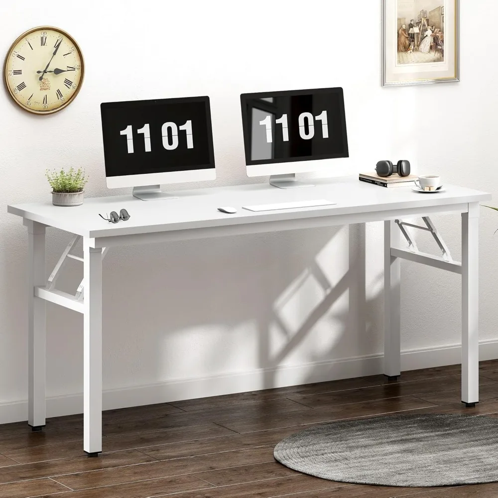 Mesa dobrável do computador com certificação BIFMA, mesa de escritório, estação de trabalho, branco, AC5DW-140, 55"