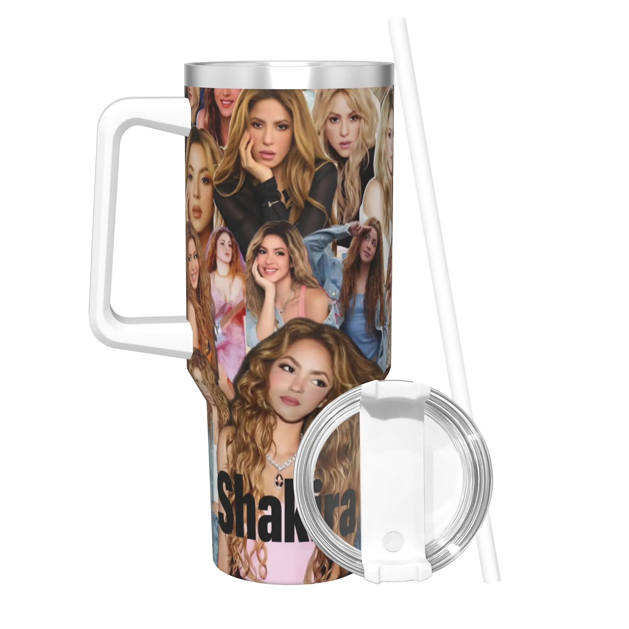 Shakira Singer Tumbler 40oz Stainless Steel Double Wall Vacuum Insulated  Tumblers Mug With Straw