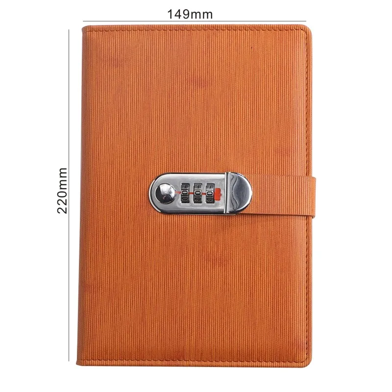 New A5 retro password book with Lock Diary Book Student Notebook Notebook sub-password Lock Notebook