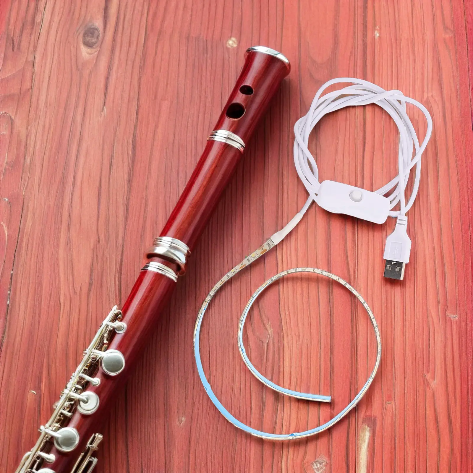 Wind Instrument Leak Detection LED Light Strip Flexible USB 50Cm Saxophone Clarinet Flute Repair Tool Woodwind Leak Testing