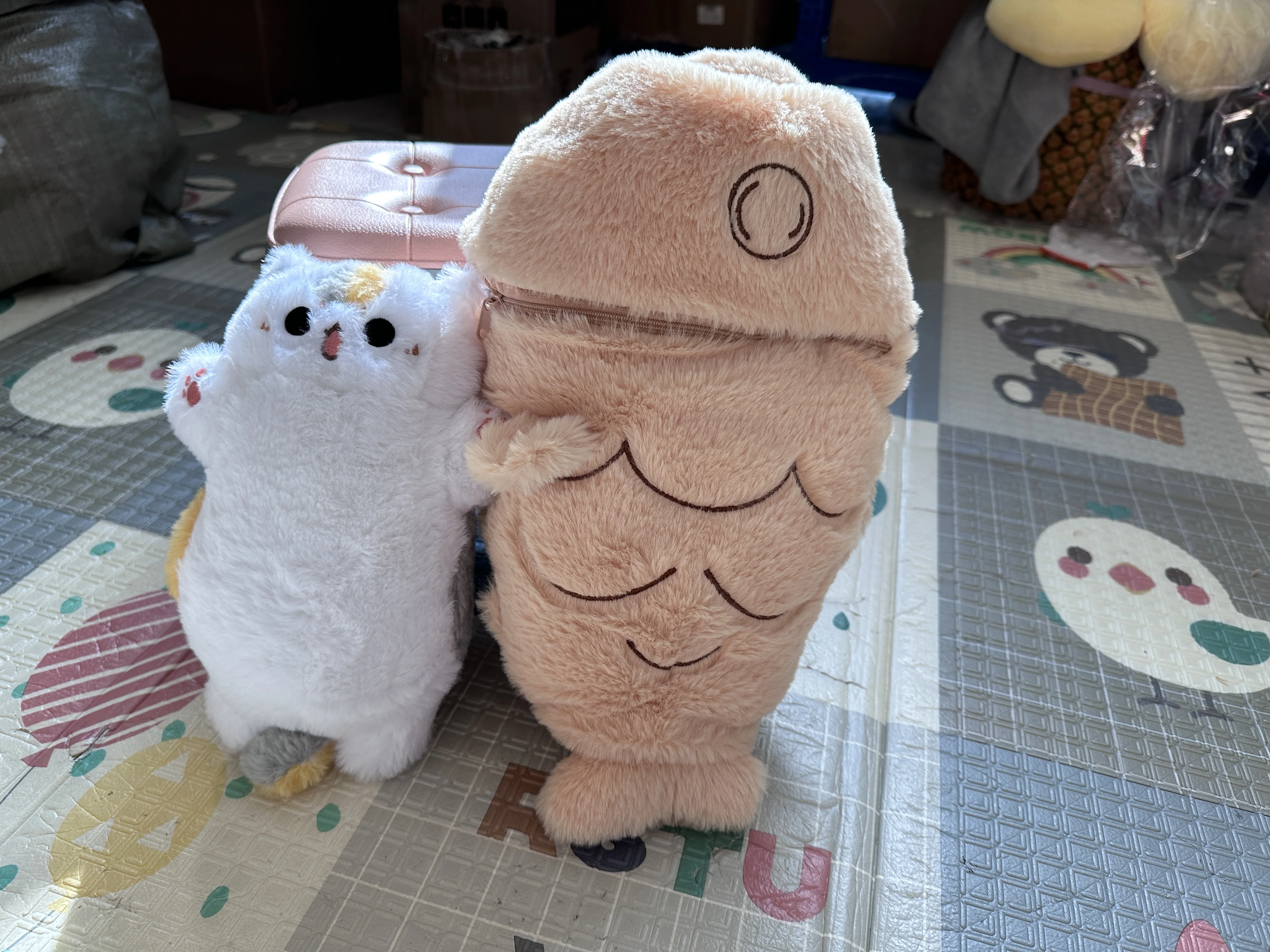 1 Stück 40/60/80 cm Kawaii Japan Taiyaki Katze Plüschtier Anime Figur Katze versteckt in Kissen Tasche Fähre Tiere Plüschtier Wurfkissen – Detail 11