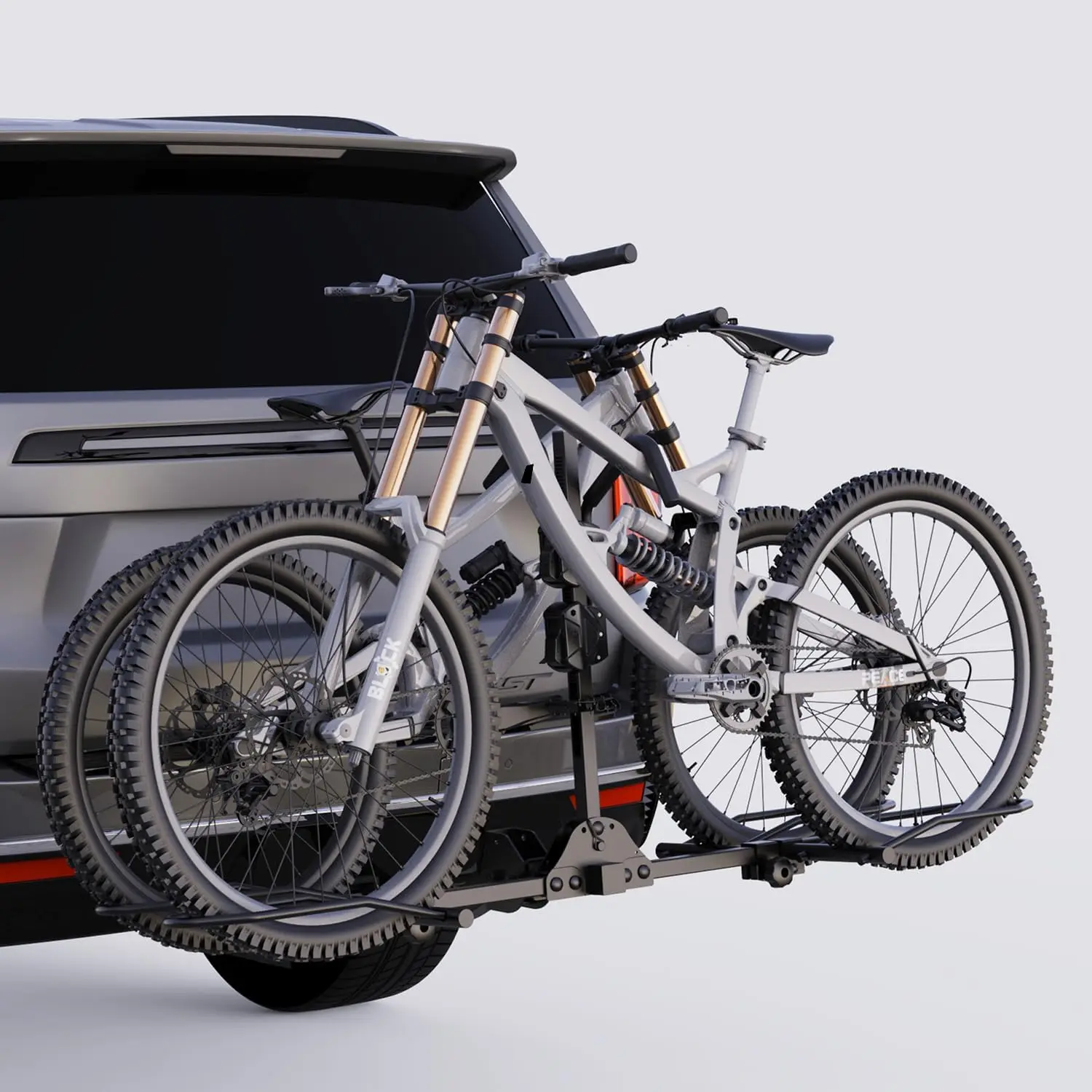 

Bike Racks for Ebikes, Fat Tire Bike Rack for Tow Hitch 2-Bike 160 lbs Capacity, Wobble Free Tilting Folding Hitch Bike Rack for